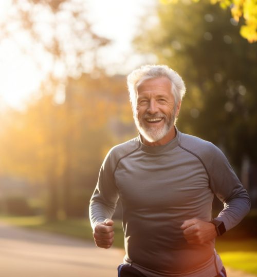 Homme avec une barbe en trian de courir
