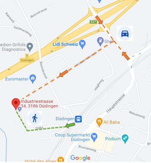 Standort Goggle Map Oplus Düdingen